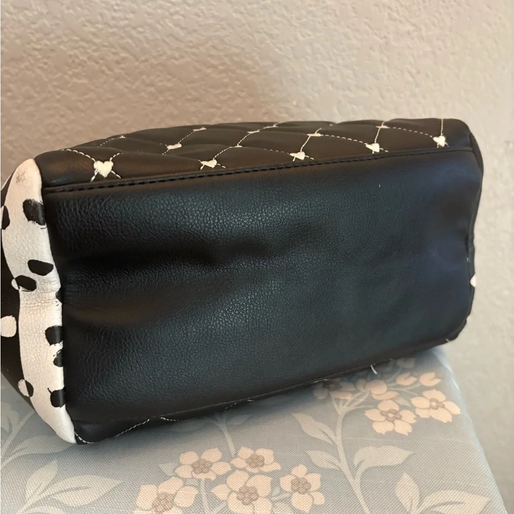 Betsey Johnson Black and Red Quilted Satchel - Picture 6 of 8